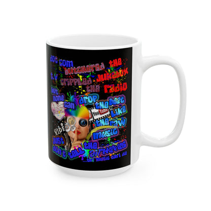 drop the beat - White Mug (black)