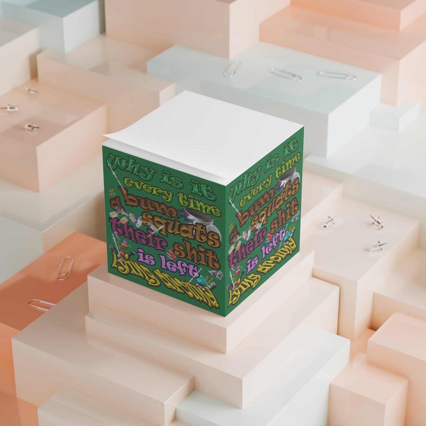 the bum's shit - note cube (dark green)