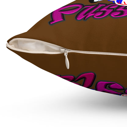 tag that - Spun Polyester Square Pillow - (brown)