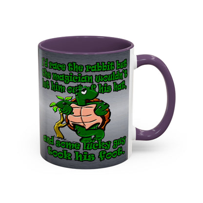turtle race - Accent Mug (brushed nickel)