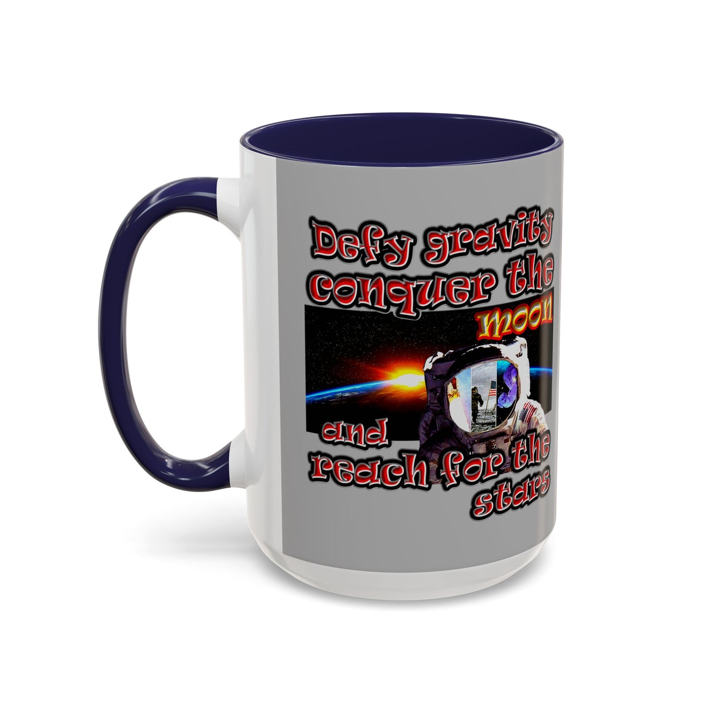 defy conquer reach - Accent Mug (light grey)