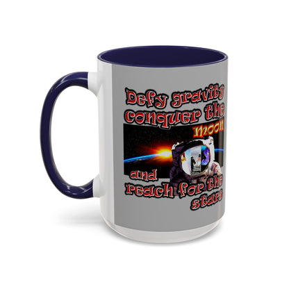 defy conquer reach - Accent Mug (light grey)