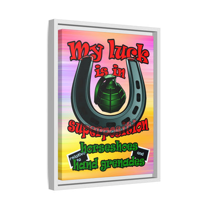 my luck - framed canvas art (color blur)
