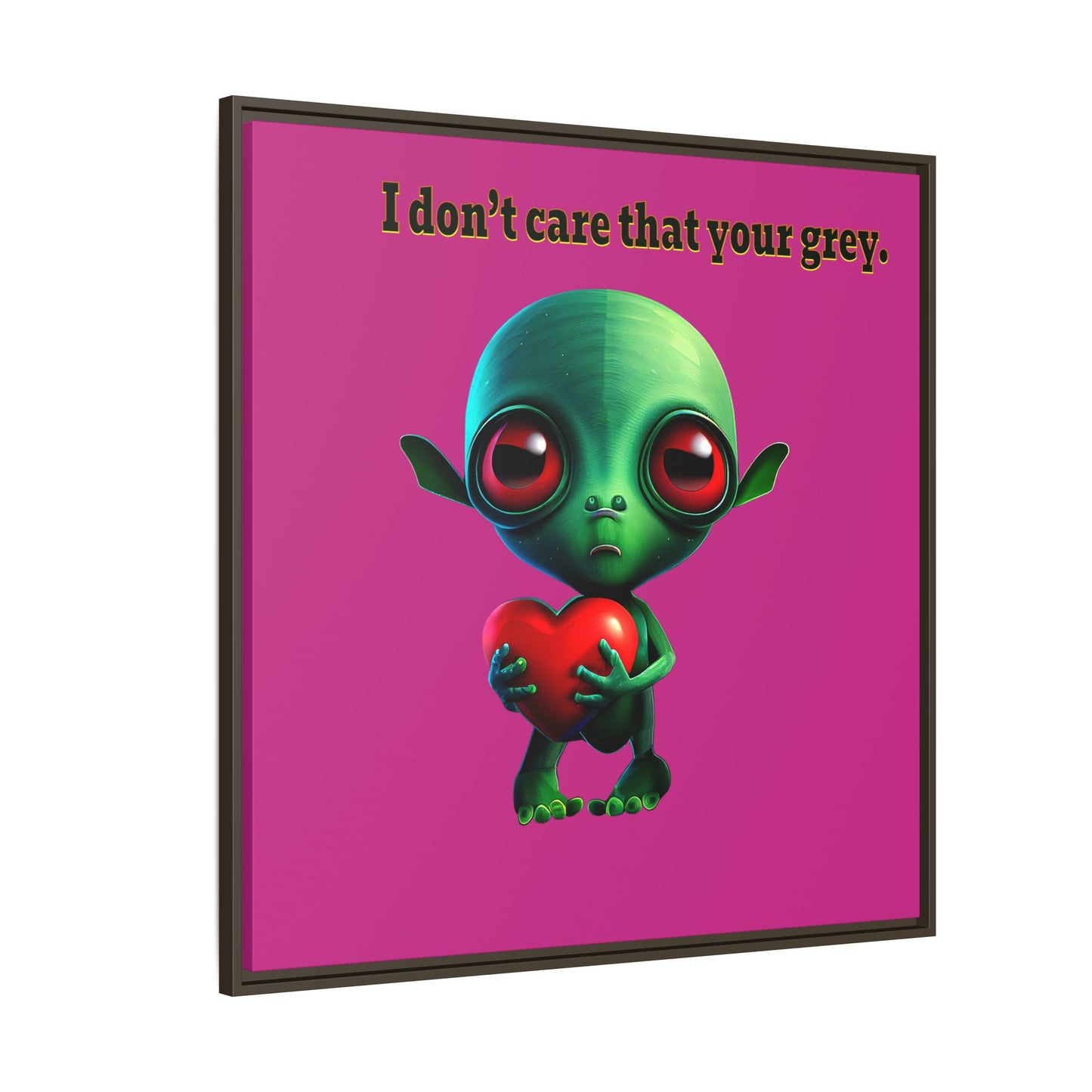 I don't care that your grey - framed canvas art (pink)