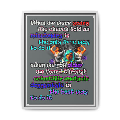 doggystyle - framed canvas art (dark grey)