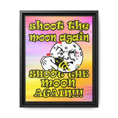 shoot the moon again - framed canvas art (color blur)