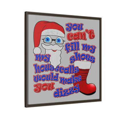 santa's shoes - framed canvas art (light grey)