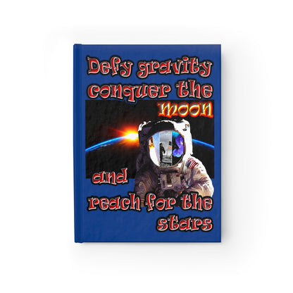 defy conquer reach - journal-lined (dark blue)