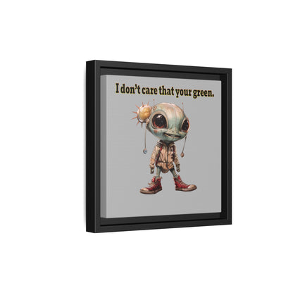 I don't care that your green - framed canvas art (light grey)