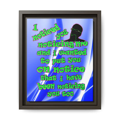 noticed you noticing - framed canvas art (blue-white wave)