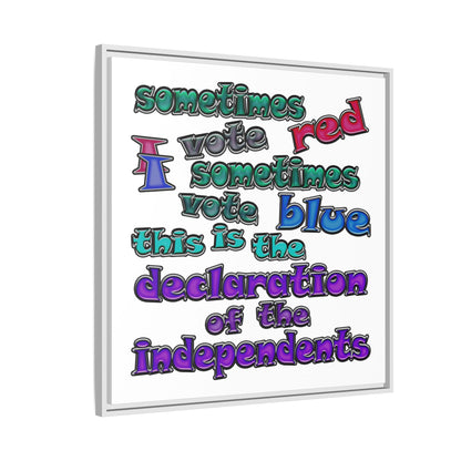 declaration of the independents - framed canvas art (white)