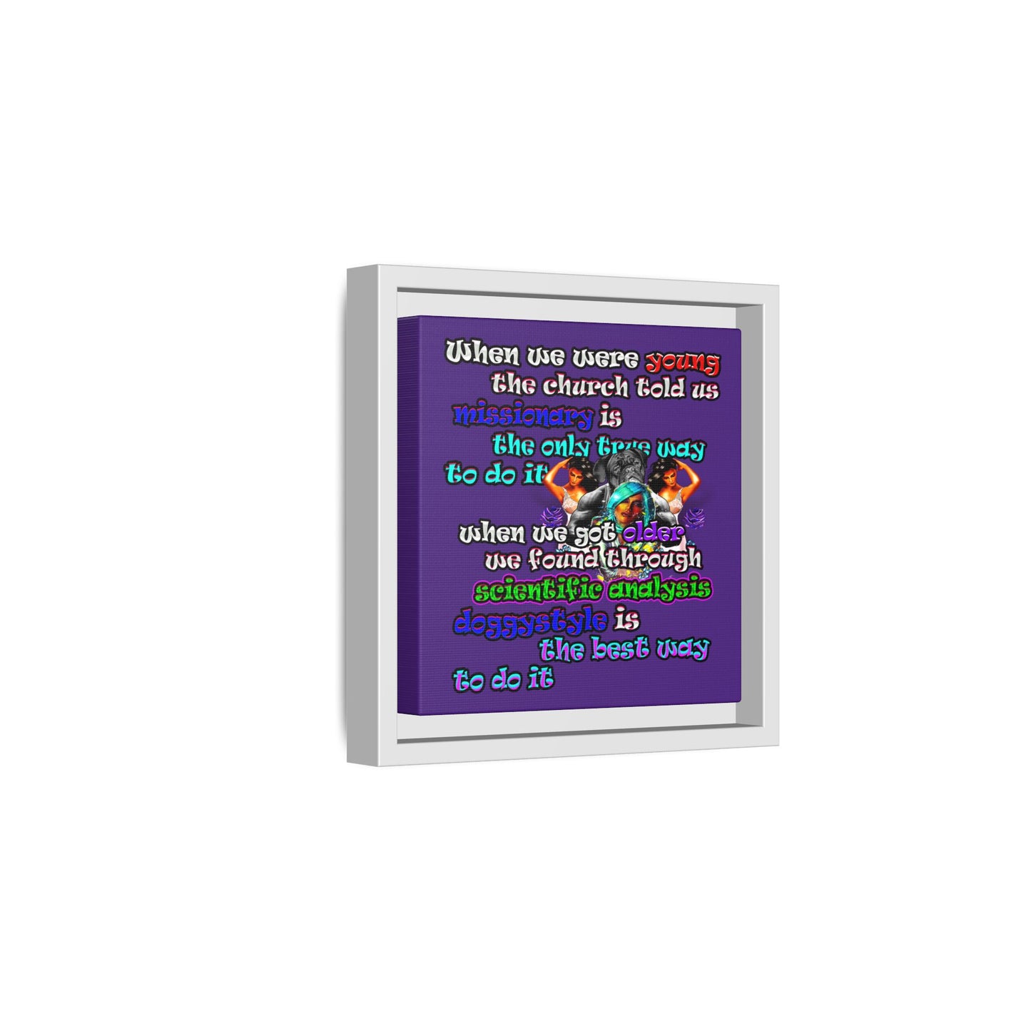 doggystyle - framed canvas art (purple)