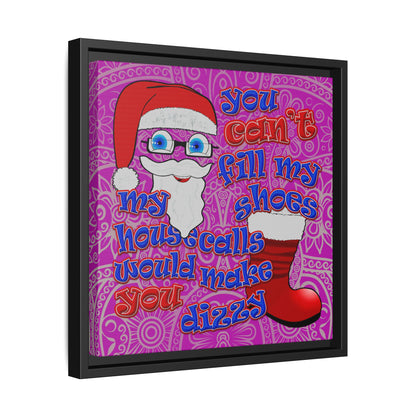 santa's shoes - framed canvas art (pink swirl)
