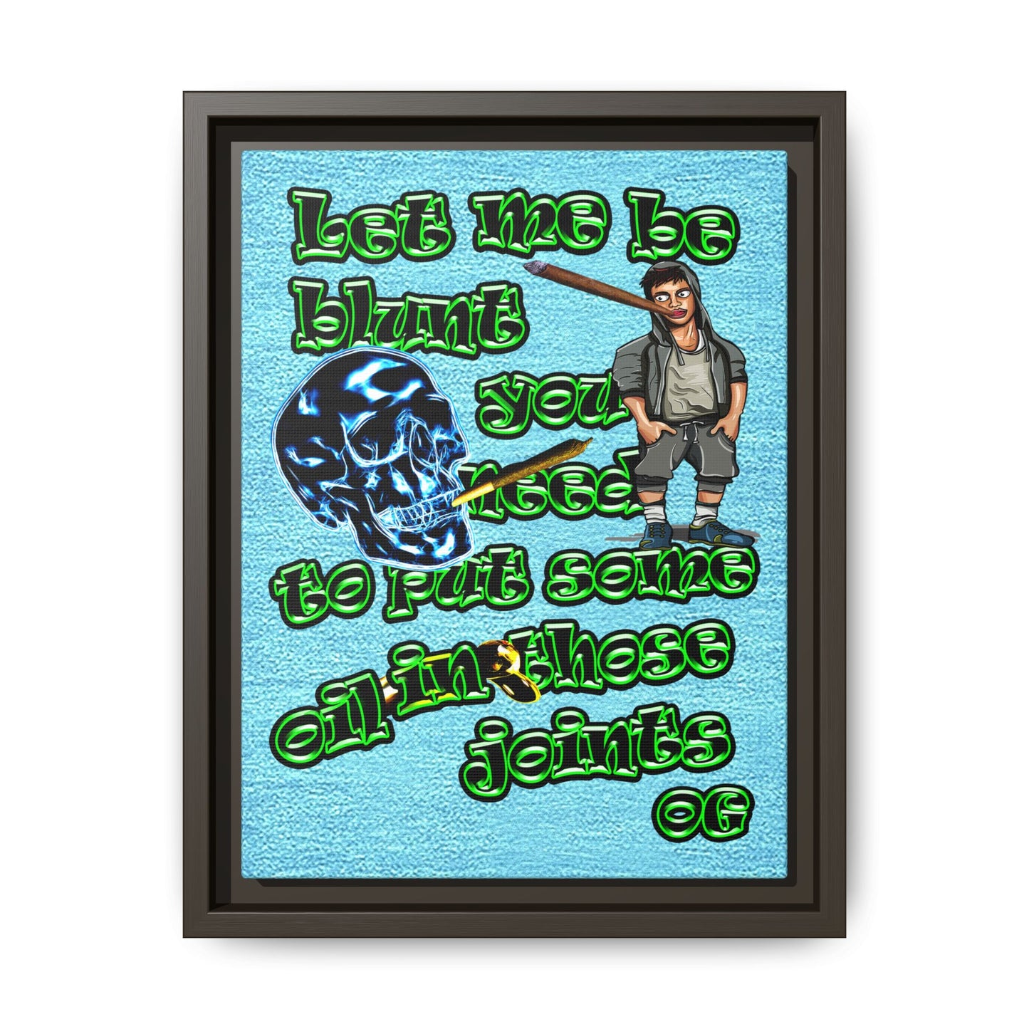 og - framed canvas art (faded blue)
