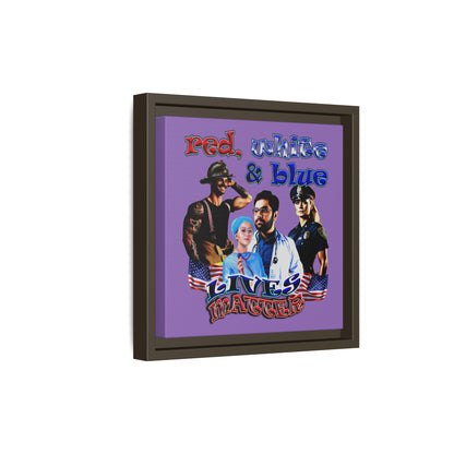 rw&b lives matter - framed canvas art (light purple)