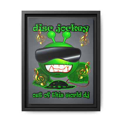 disc jockey - framed canvas art (grey-light grey)