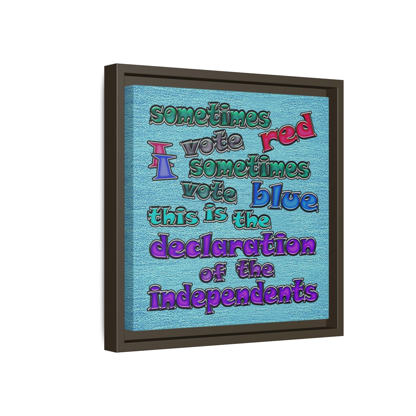 declaration of the independents - framed canvas art (faded blue)