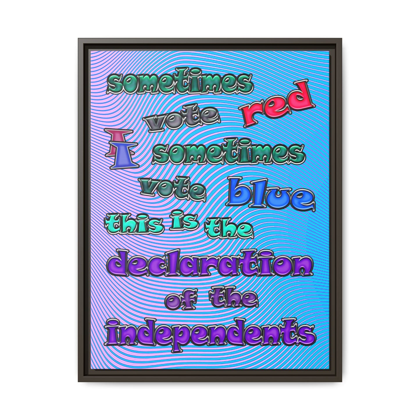 declaration of the independents - framed canvas art (light blue-purple wave)