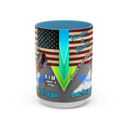 shoot for the stars - Accent Mug (rainbow split)
