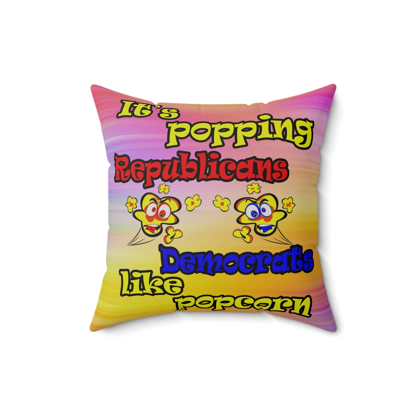 popping like popcorn - Faux Suede Square Pillow - (color blur)