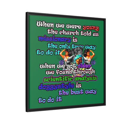 doggystyle - framed canvas art (dark green)