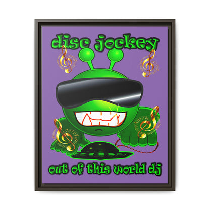 disc jockey - framed canvas art (light purple)
