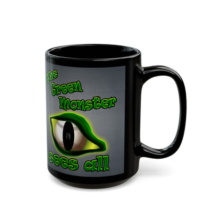 green monster - Black Mug (grey-light grey)