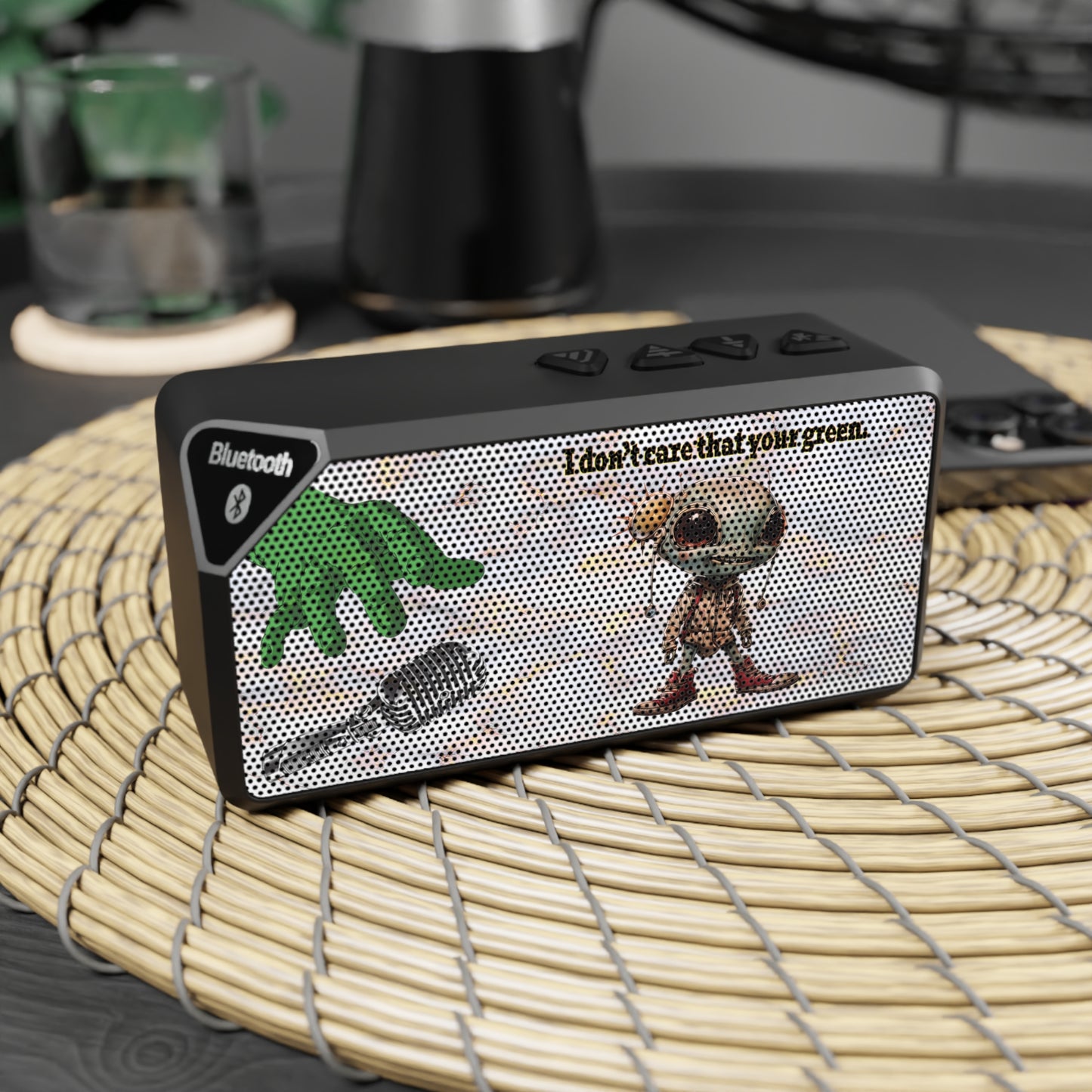I don't care that your green - Jabba Bluetooth Speaker (white marble)