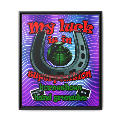 my luck - framed canvas art (purple wave)