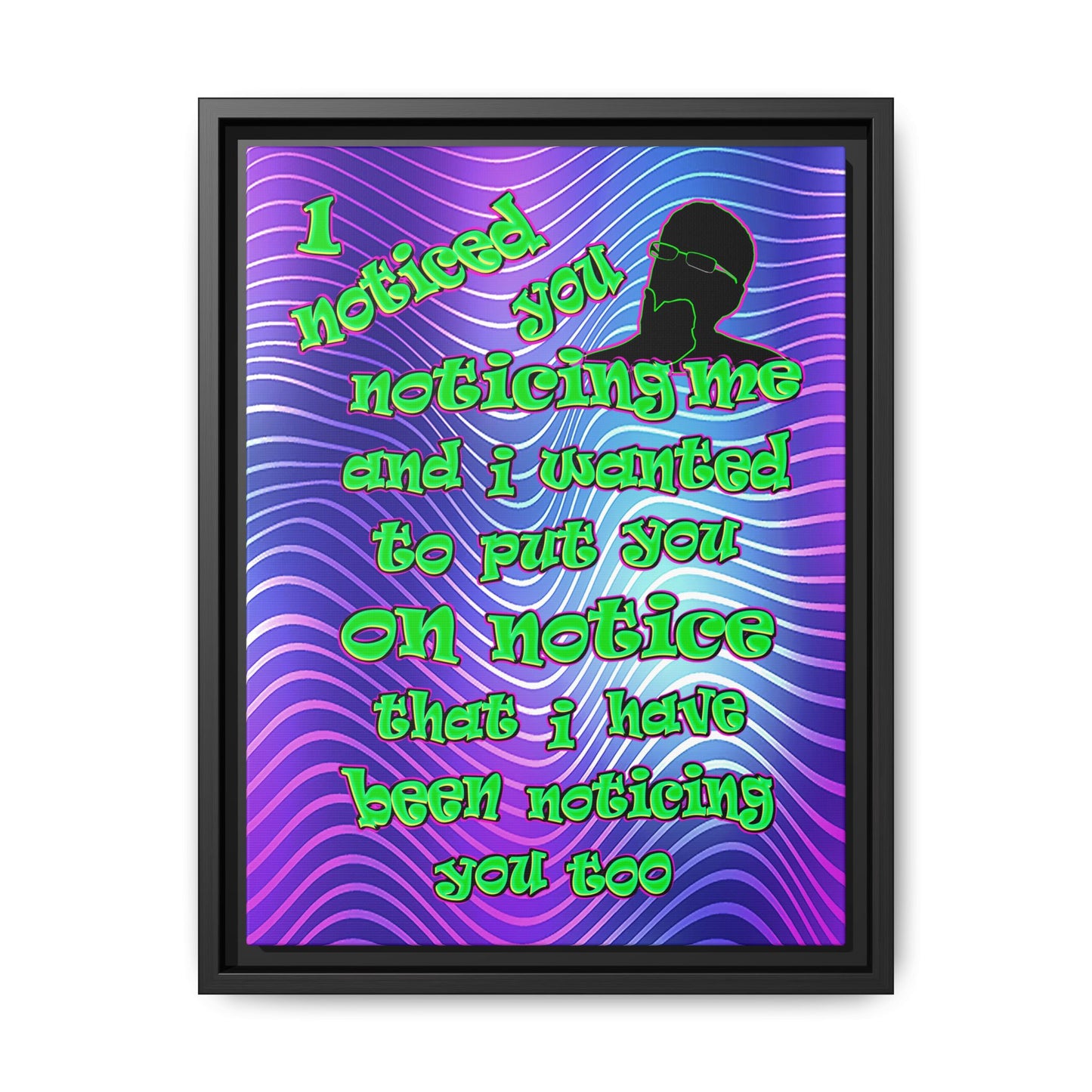 noticed you noticing - framed canvas art (purple wave)