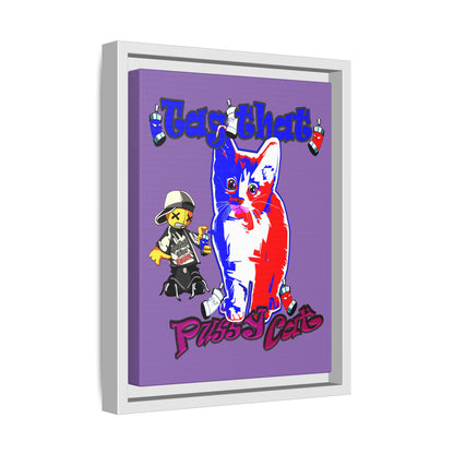 tag that - framed canvas art (light purple)