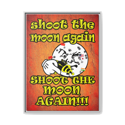 shoot the moon again - framed canvas art (burnt orange)