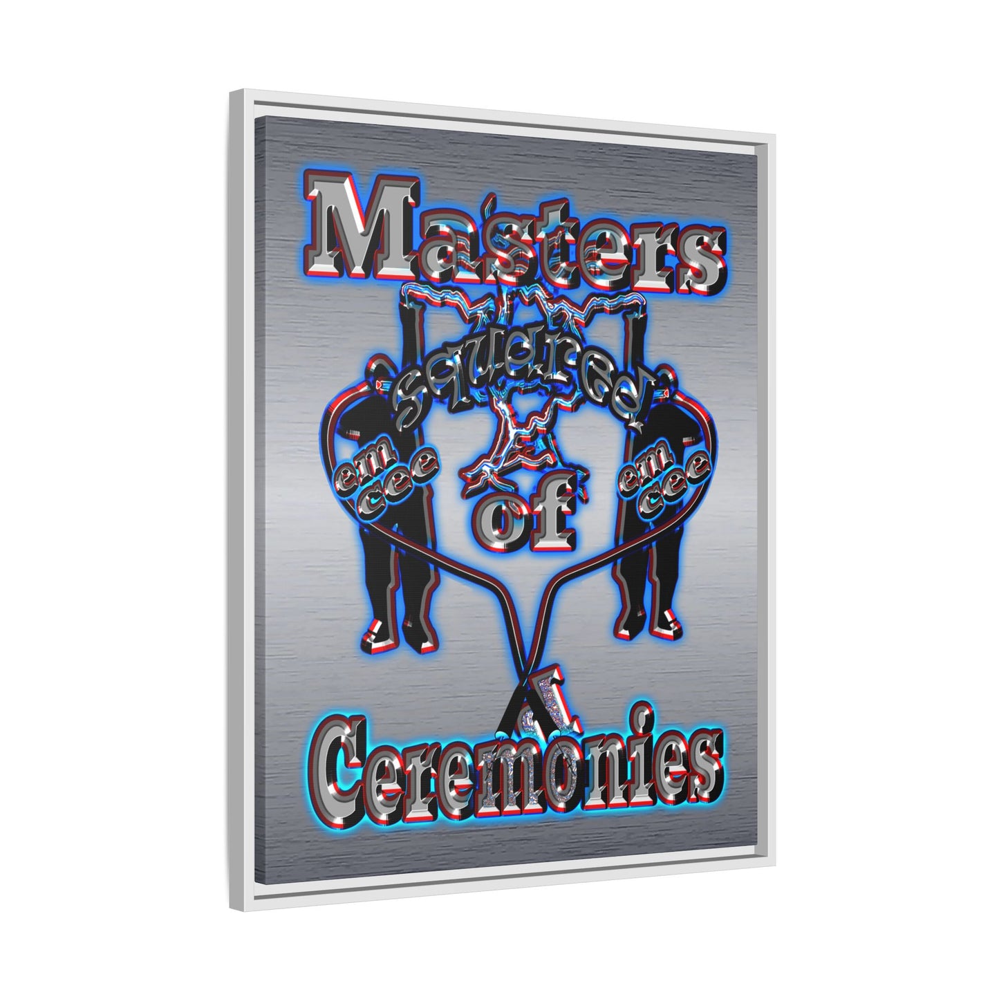 em cee squared - framed canvas art (brushed nickel)