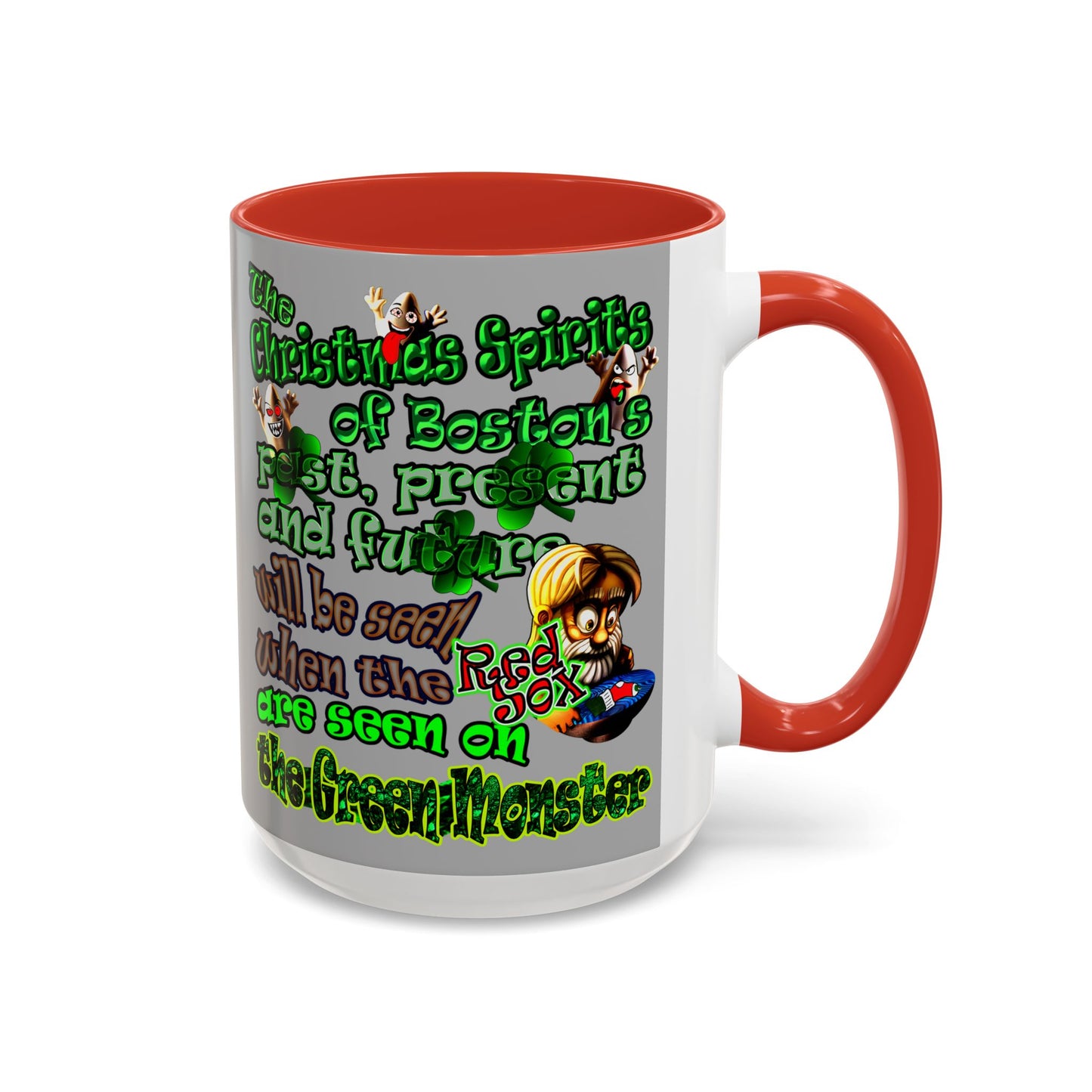 christmas spirits of boston - Accent Mug (light grey)