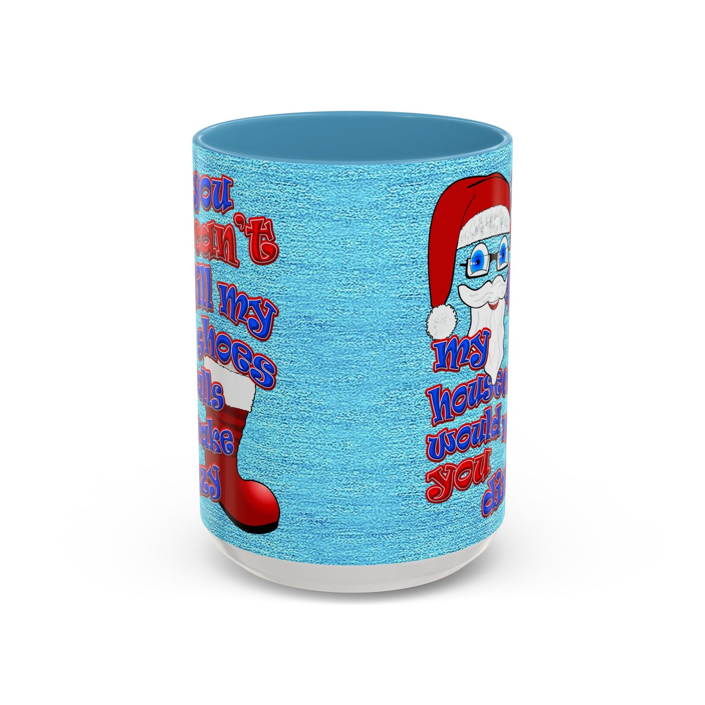 santa's shoes - Accent Mug (faded dark blue)