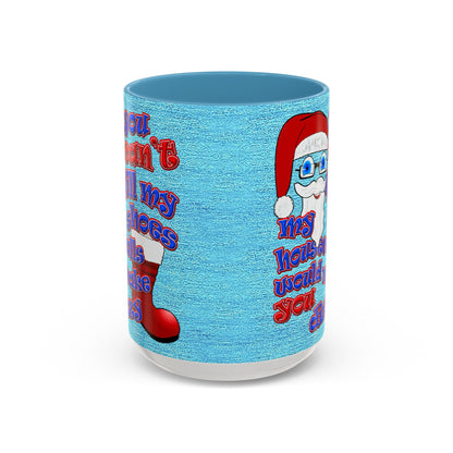 santa's shoes - Accent Mug (faded dark blue)