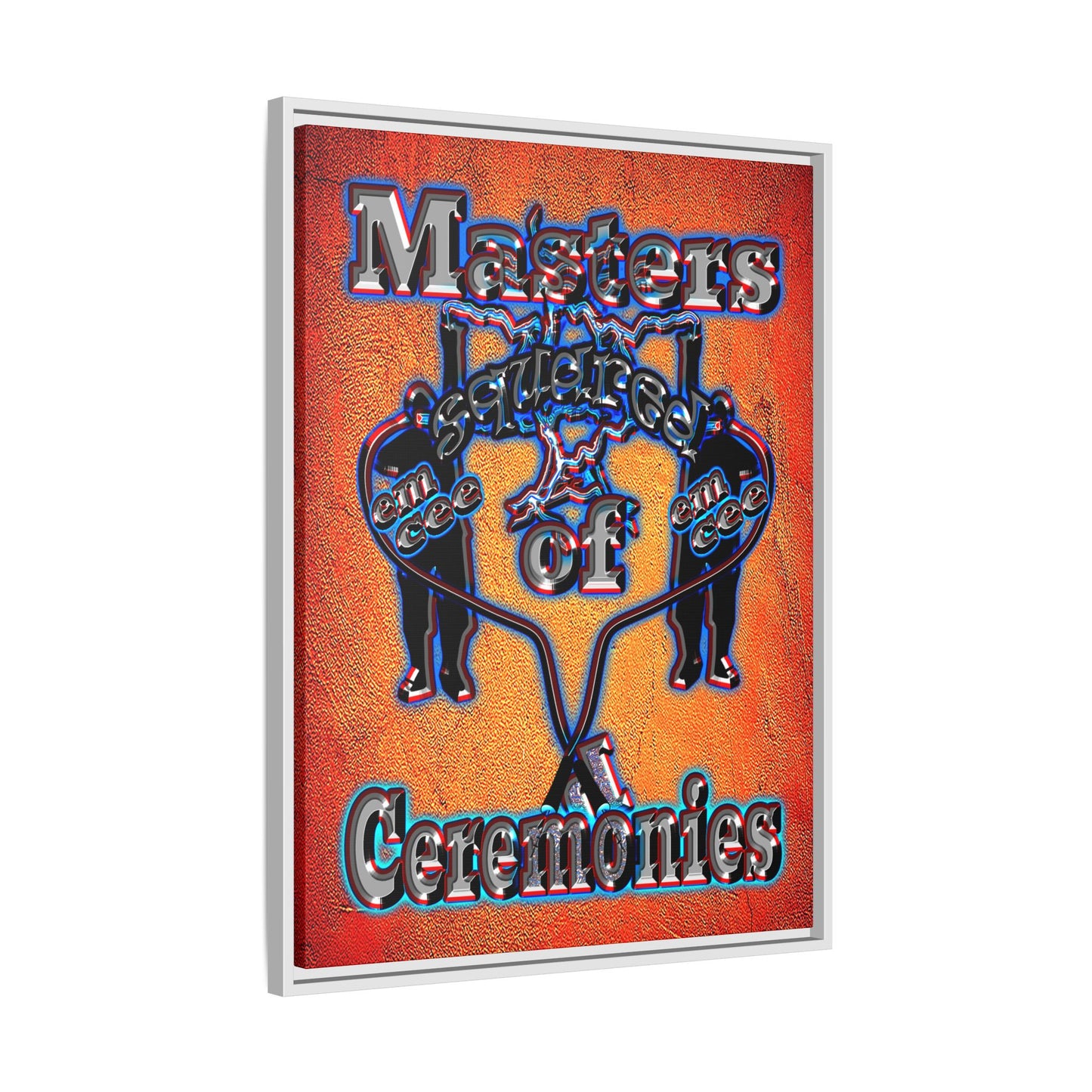 em cee squared - framed canvas art (burnt orange)