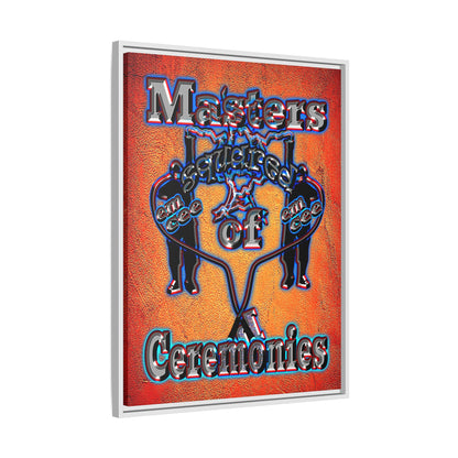 em cee squared - framed canvas art (burnt orange)
