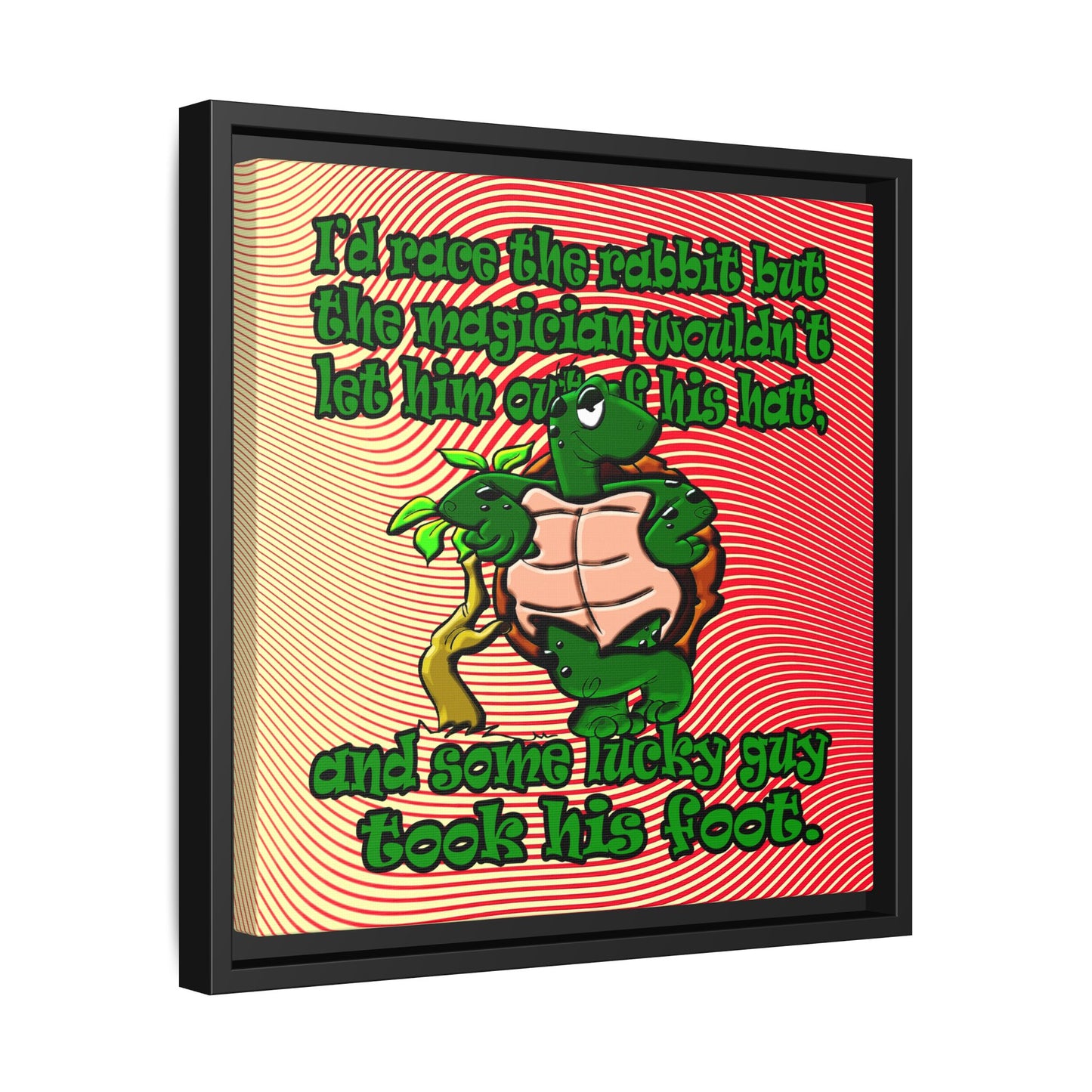 turtle race - framed canvas art (yellow-orange wave)