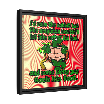 turtle race - framed canvas art (yellow-orange wave)