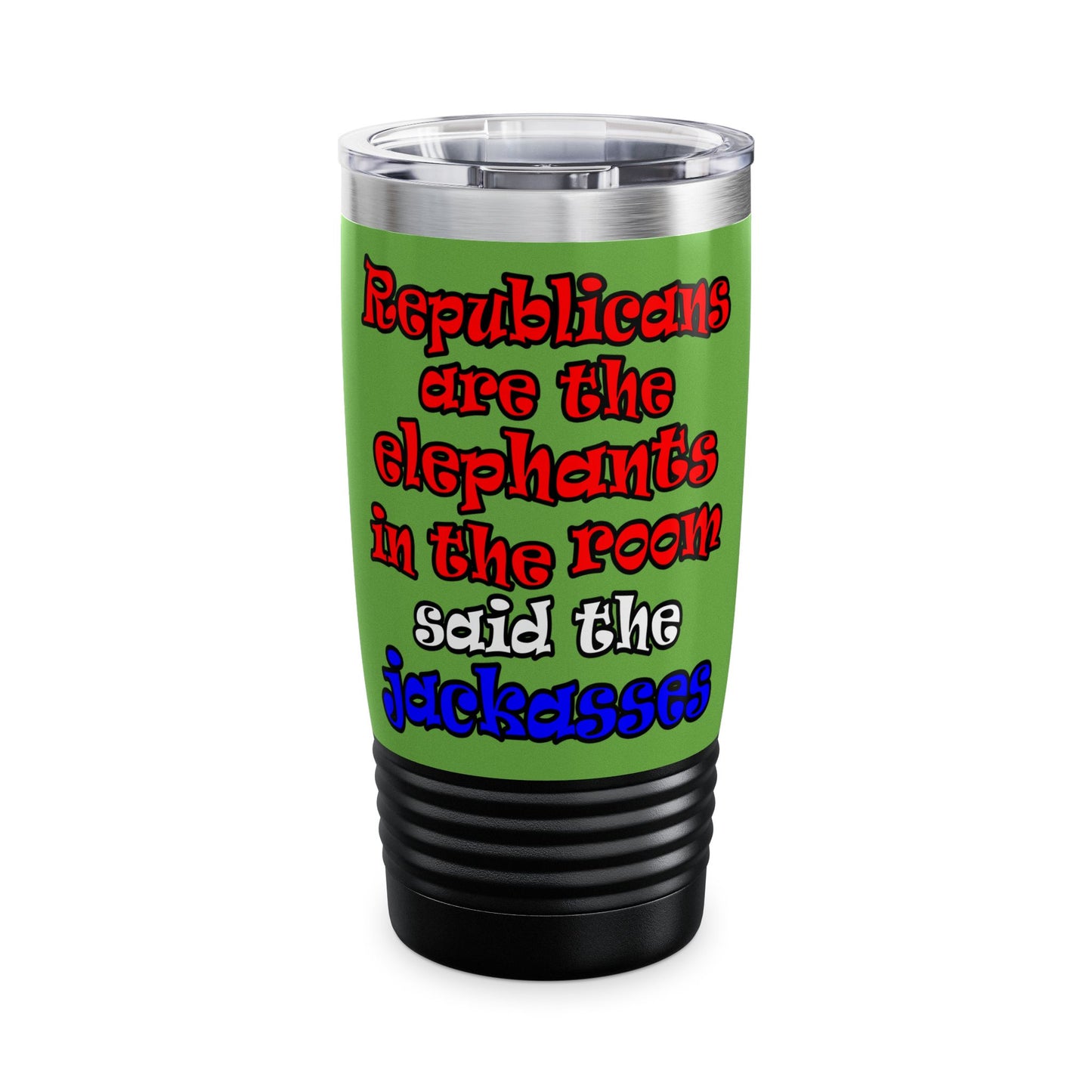 donkeys and elephants - Ringneck Tumbler, 20oz (green)