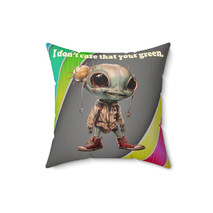 I don't care that your grey - Faux Suede Square Pillow - (rainbow split)