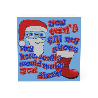 santa's shoes - note cube (light blue)