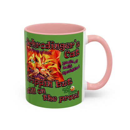schrodinger's cat - Accent Mug (green)