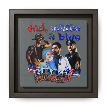 rw&b lives matter - framed canvas art (dark grey)