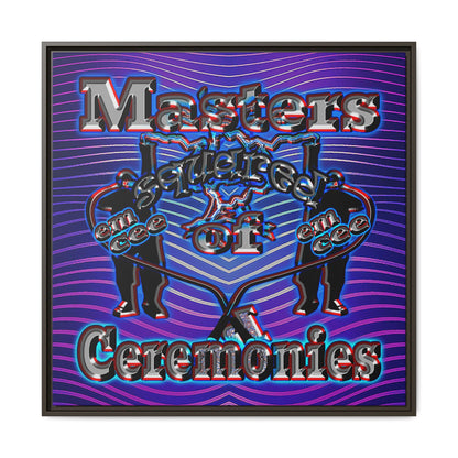 em cee squared - framed canvas art (purple wave)