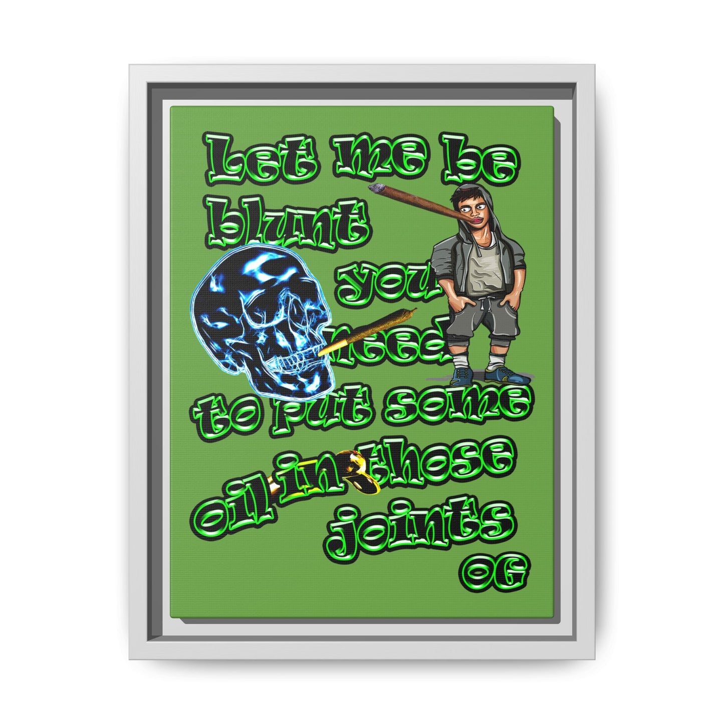 og - framed canvas art (green)