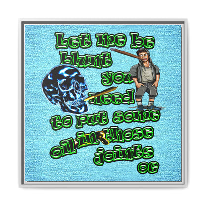 og - framed canvas art (faded blue)