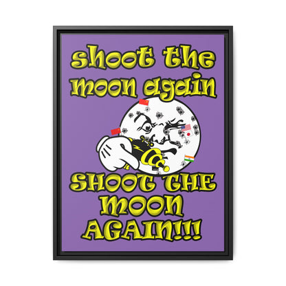 shoot the moon again - framed canvas art (light purple)