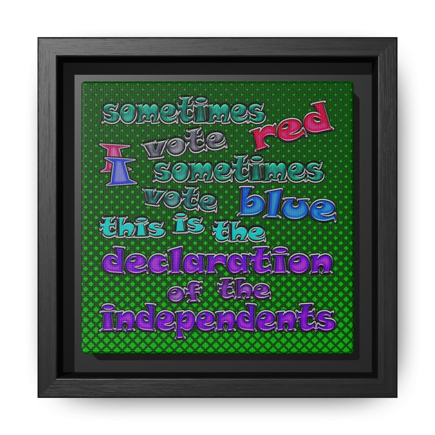 declaration of the independents - framed canvas art (logo green)